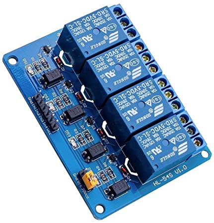 4 channel 5V relay module low trigger with optocoupler
