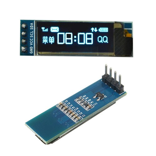 0.91 inch OLED module blue OLED 128X32 GND-VCC-SCL-SDA