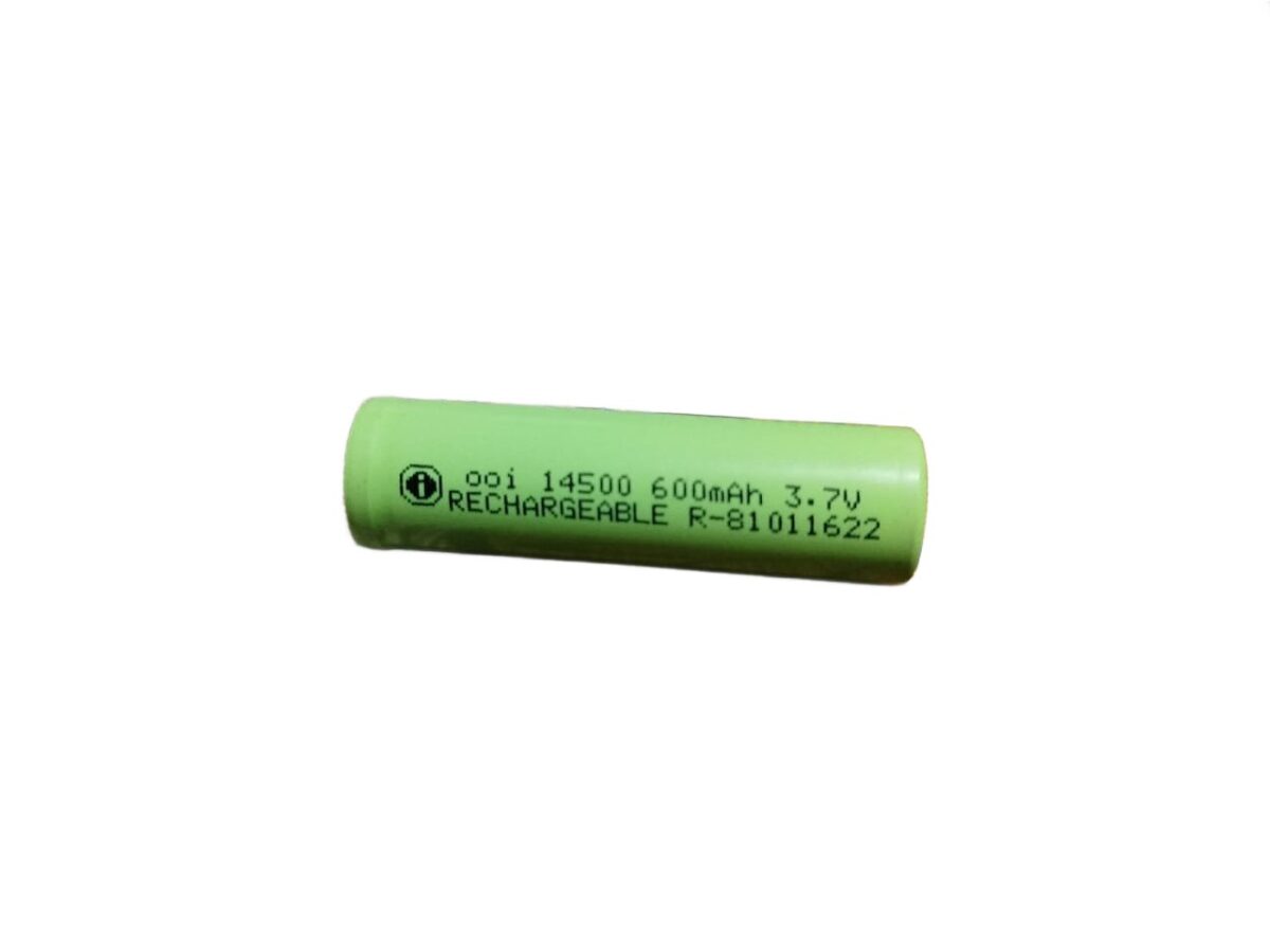 3.7V 600mAh 14500 Li-ion Rechargeable Battery Cell - AA Size - Image 1