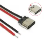 USB Type-C 2P Welding Wire Female Connector Cable
