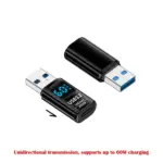 Digital LED Display USB 3.2 Adapter 10Gbps 36-60W Power Meter