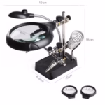 Stainless Steel 5 Led Auxiliary Clip Magnifier Lenses