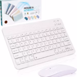Ultra Slim Rechargeable Wireless Bluetooth Keyboard & Mouse (Portable Mini BT Wireless) for Android Windows PC Tablet