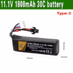 11.1V 1800mAh 30C Lipo Battery