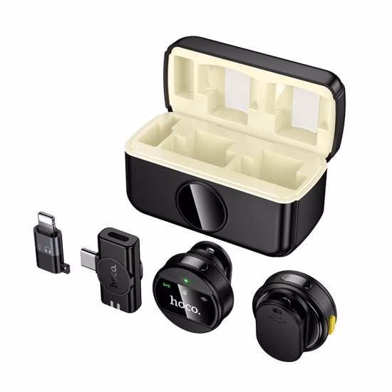 1768715089_hoco-l22-bright-2-in-1-wireless-microphone-with-case-type-c-lightning-3.jpg Hoco L22 Bright 2-in-1 Wireless Microphone with Case (Type-C / Lightning) - Image 1