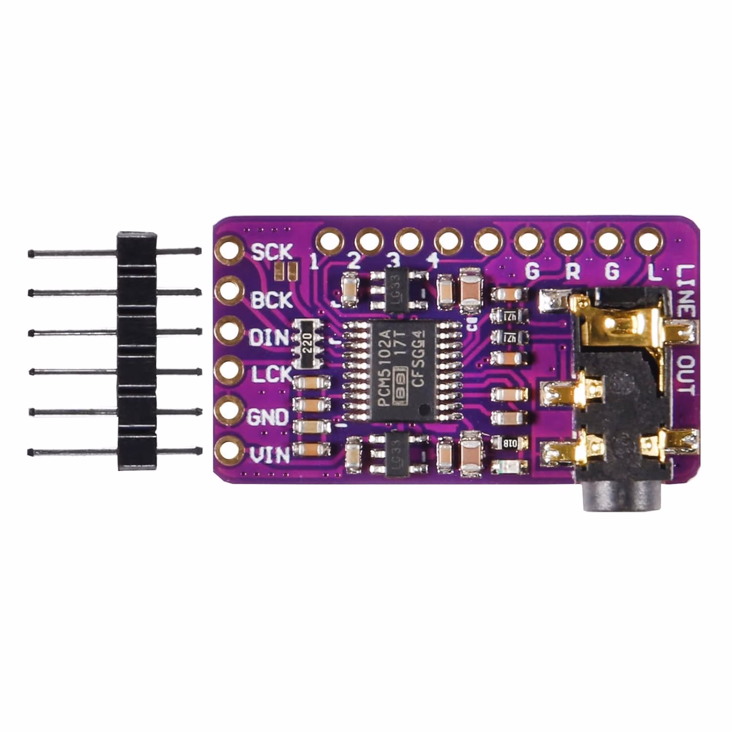 1741588038_Interface20I2S20PCM5102A20DAC20Decoder20GY-PCM510220I2S20Player20Module20pHAT20Format20Board20Digital20PCM510220Audio20Board-2.jpg Interface I2S PCM5102A DAC Decoder GY-PCM5102 I2S Player Module pHAT Format Board Digital PCM5102 Audio Board - Image 1