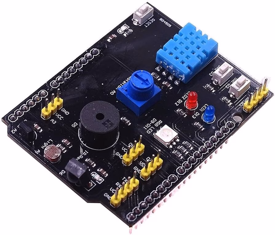 1742360068_DHT1120LM3520Temperature20Humidity20Sensor20Multifunction20Expansion20Board20Adapter20UNO20R320RGB20LED20IR20Receiver20Buzzer20I2C-10.jpg DHT11 LM35 Temperature Humidity Sensor Multifunction Expansion Board Adapter UNO R3 RGB LED IR Receiver Buzzer I2C - Image 1