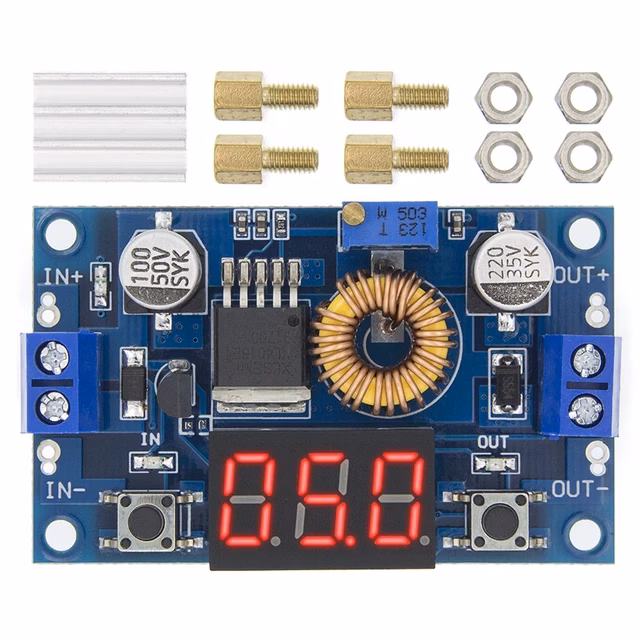 1741585148_XL401520High20power205A2075W20DC-DC20Adjustable20Step-down20Charger20Module20Step20Down20Buck20Converter20LED20Driver20with20Red20Voltmeter-6.webp XL4015 High power 5A 75W DC-DC Adjustable Step-down Charger Module Step Down Buck Converter LED Driver with Red Voltmeter - Image 1
