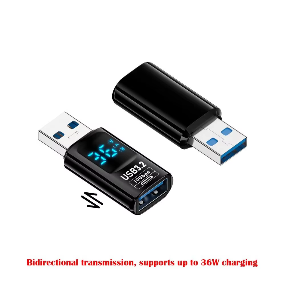 1741669911_Digital20LED20Display20USB203.220Adapter2010Gbps2036-60W20Power20Meter-3.avif Digital LED Display USB 3.2 Adapter 10Gbps 36-60W Power Meter - Image 1