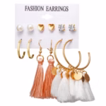 6 pairs tassel earrings set