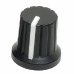 Potentiometer Knob (White Pointer) – Push Fit for 6mm Shaft