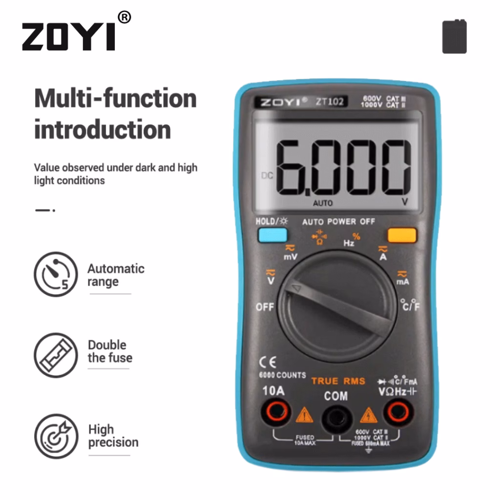 1790659148_multimeter-zoyi-zt-102-true-rms-6000-counts-12.jpeg DC 100V 10A Voltmeter Ammeter Blue + Red LED Amp Dual Digital Volt Meter Gauge - Image 1